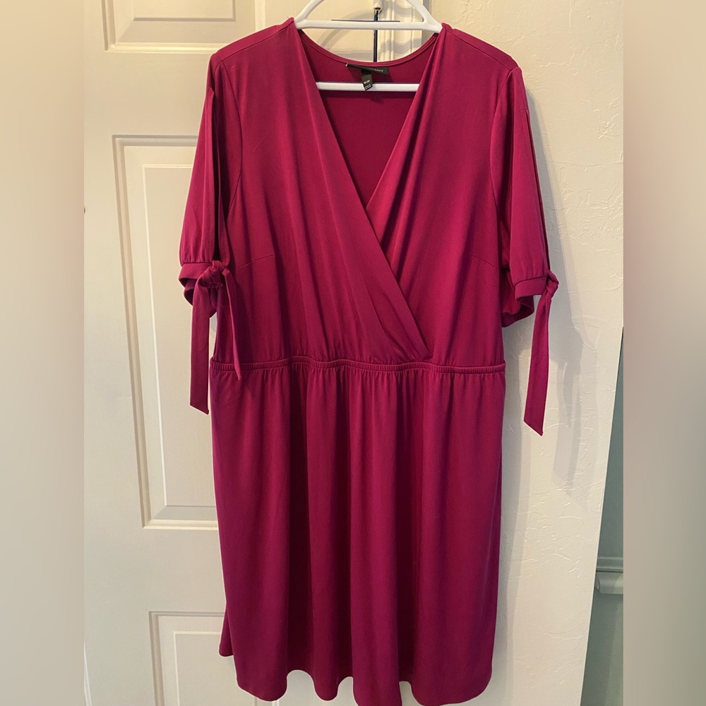 Lane Bryant dress. Size 18/20. Like new. Worn 2 X. Beautiful raspberry color.